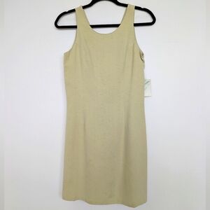 NWT Vintage Silk Palm Tree Jacquard Sleeveless Dress Sz XS Pineapple Moon